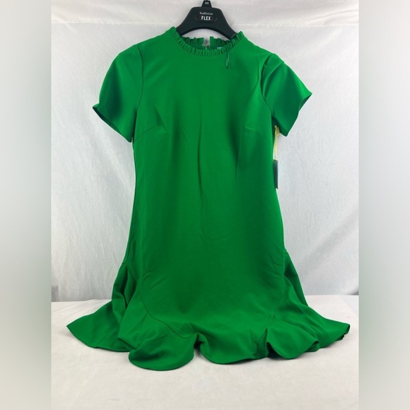 NWT CECE Womens Crepe Ruffled Trim Shift Dress - Picture 2 of 6